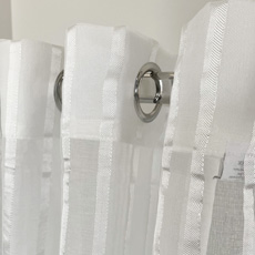 Έτοιμη Κουρτίνα με Κρίκους-Τρουκς 140x260 Ημιδιάφανη Με Ρίγες Newhome Tulip 1001-32