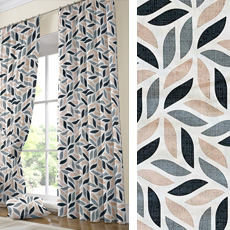 Έτοιμη Κουρτίνα NEWHOME Geo Coord Gris με τρέσσα